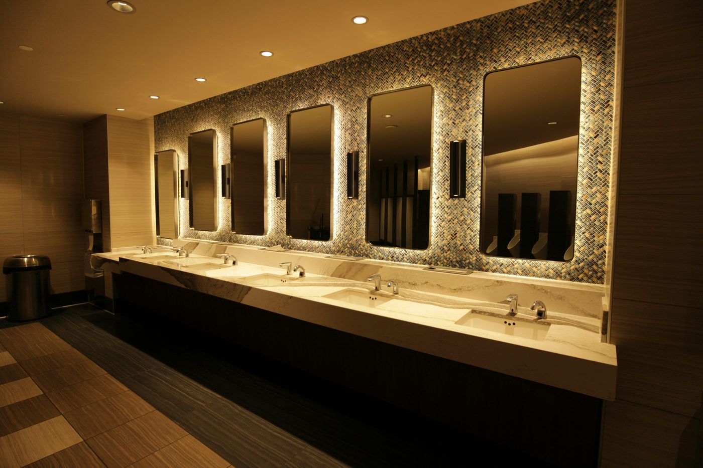 Clean commercial restroom